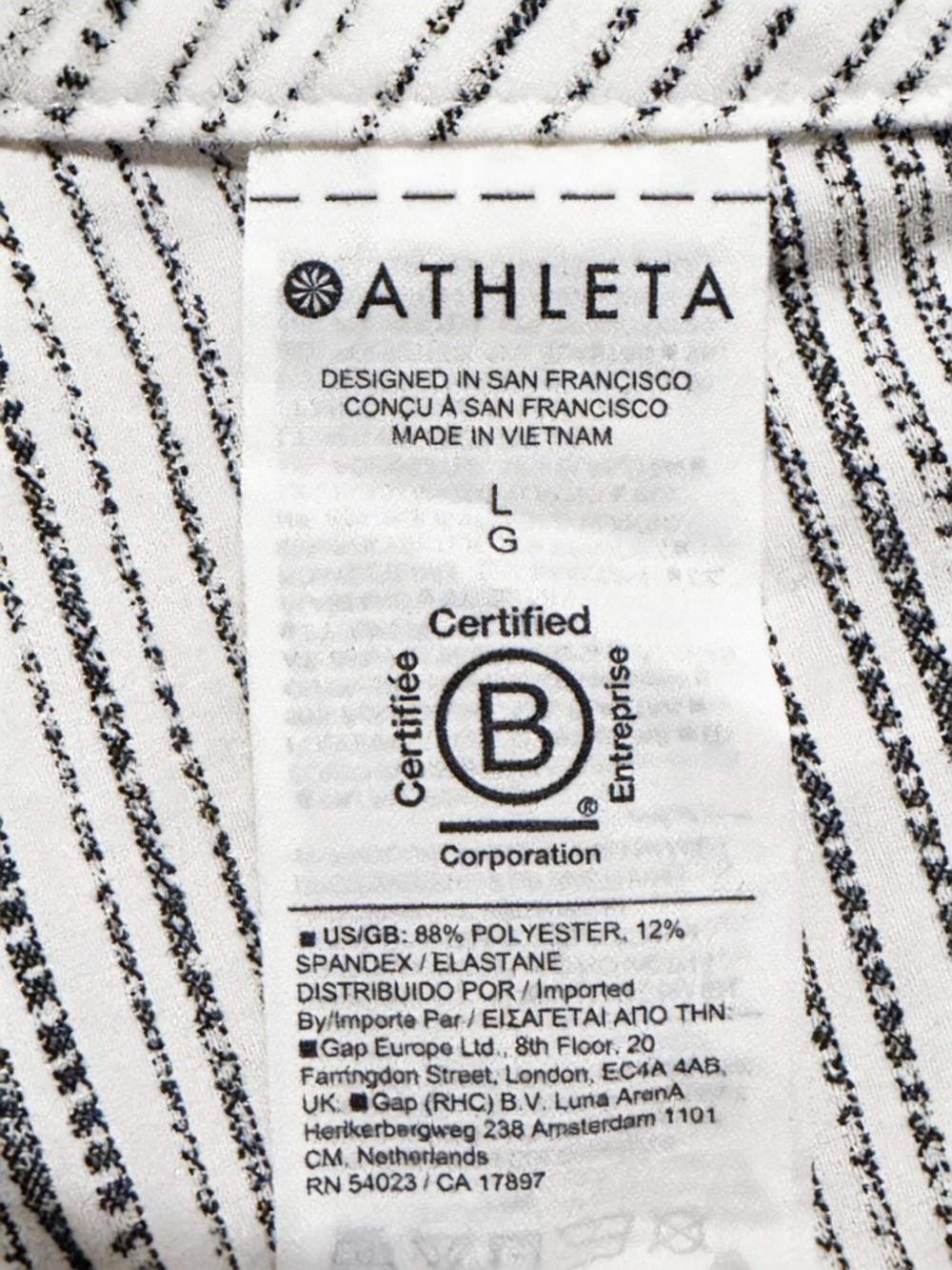 Athleta Arrival Tank Crossback in Amara Stripe White and Black - Picture 5 of 5